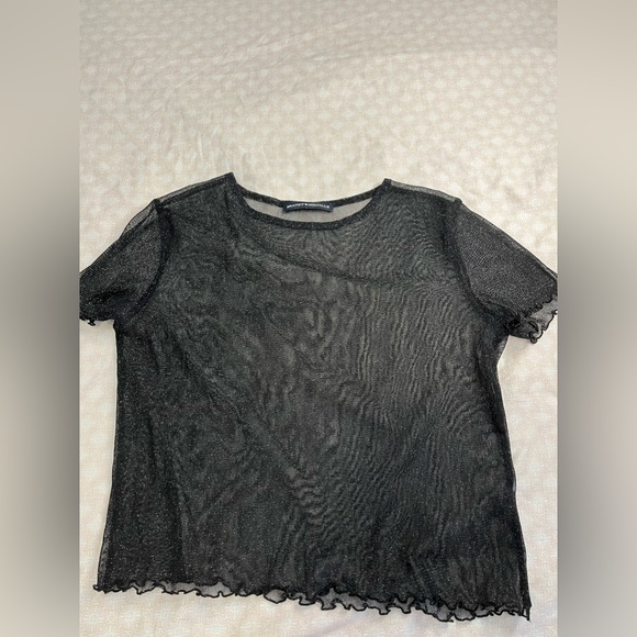 BRANDY MELVILLE KATHLENE glitter sheer crop top - Picture 2 of 3